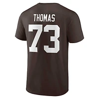 Fanatics pour hommes Joe Thomas Brown Cleveland Browns T-shirt avec nom et numéro d'icône de joueur retraité