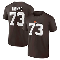 Fanatics pour hommes Joe Thomas Brown Cleveland Browns T-shirt avec nom et numéro d'icône de joueur retraité