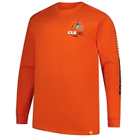 Men's Fanatics Orange Cleveland Browns Big & Tall Clock Management Legacy Long Sleeve T-Shirt
