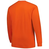 Men's Fanatics Orange Cleveland Browns Big & Tall Clock Management Legacy Long Sleeve T-Shirt