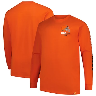 T-shirt à manches longues Fanatics Orange Cleveland Browns Big & Tall Clock Management Legacy pour homme