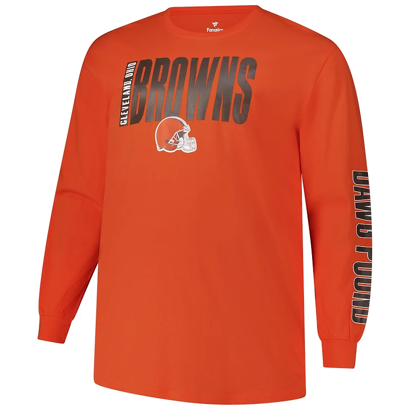 Men's Fanatics  Orange Cleveland Browns Big & Tall Vision Long Sleeve T-Shirt