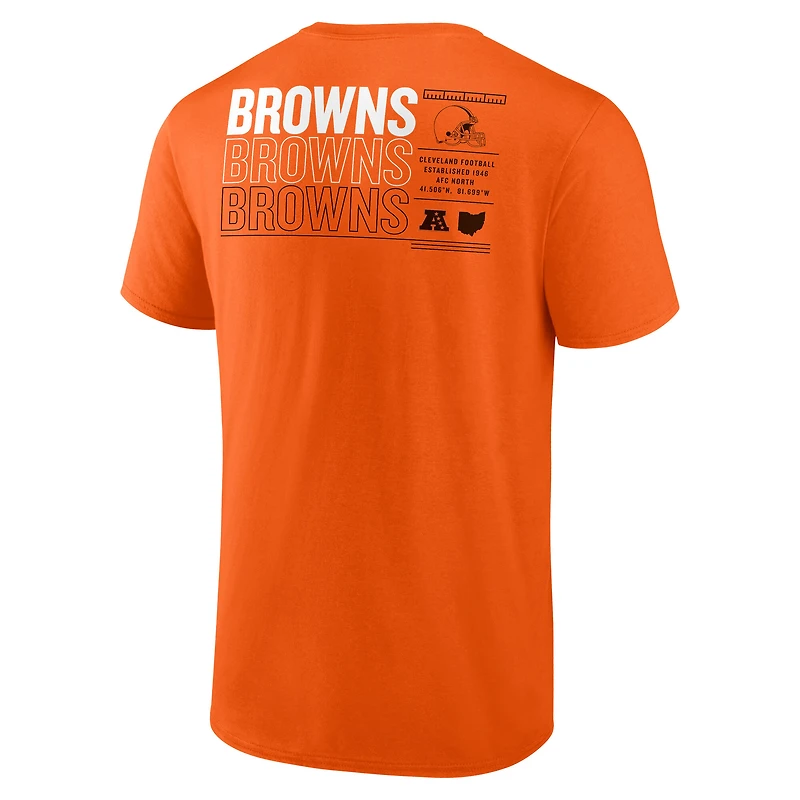 T-shirt Fanatics Orange Cleveland Browns Repeat Stats pour hommes