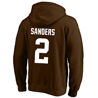 Sweat à capuche polaire Fanatics Shedeur Sanders marron Cleveland Browns pour homme, grandes tailles, avec nom et numéro