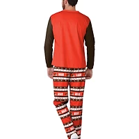 Men's  FOCO Brown Cleveland Browns Wordmark Ugly Pajama Set