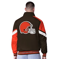 Veste réversible entièrement zippée G-III Extreme Brown Cleveland Browns Strong Arm pour homme
