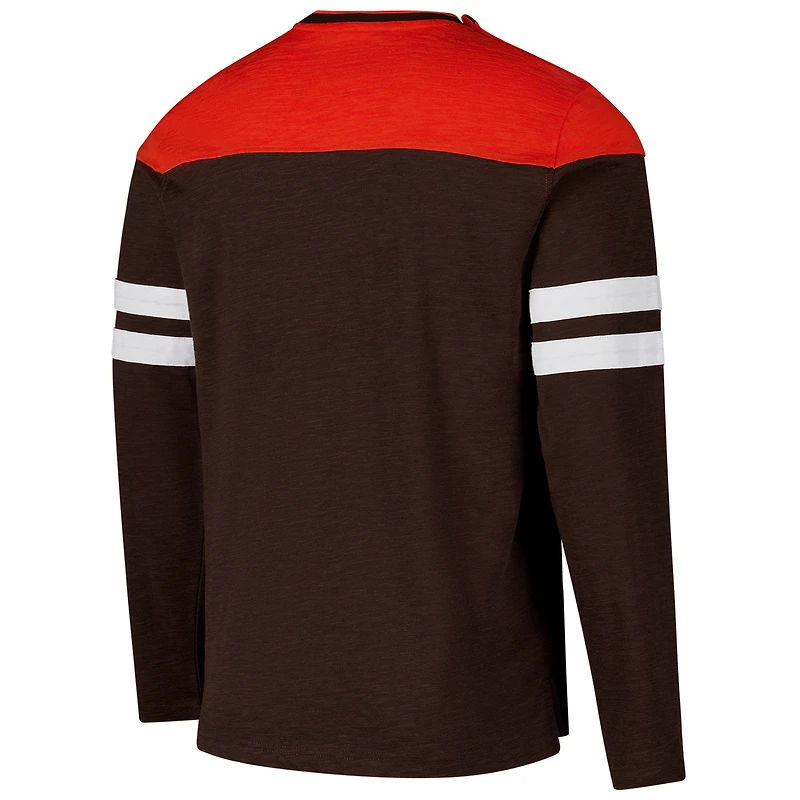 Men's G-III Sports by Carl Banks Brown/Orange Cleveland Browns Adaptive Hail Mary Long Sleeve T-Shirt