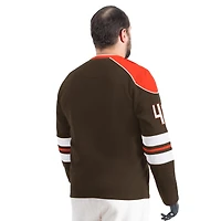 Men's G-III Sports by Carl Banks Brown Cleveland Browns Adaptive Lord Stanley Crewneck Sweatshirt