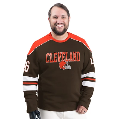 Sweat-shirt ras du cou adaptatif G-III Sports by Carl Banks Brown pour homme des Cleveland Browns Lord Stanley