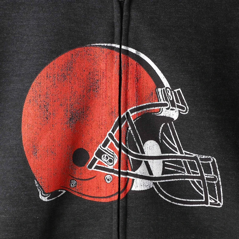 Sweat à capuche zippé G-III Sports by Carl Banks pour homme, couleur anthracite, logo principal des Cleveland Browns.