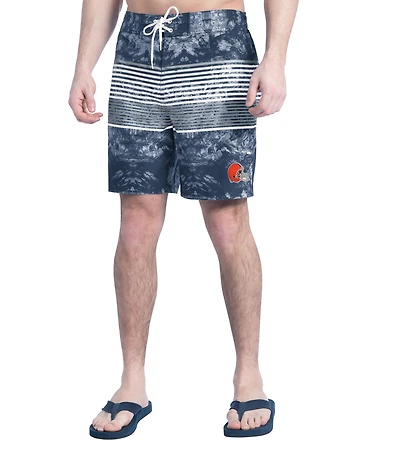 Short de bain G-III Sports by Carl Banks pour homme, bleu marine/gris, Horizon Volley des Cleveland Browns