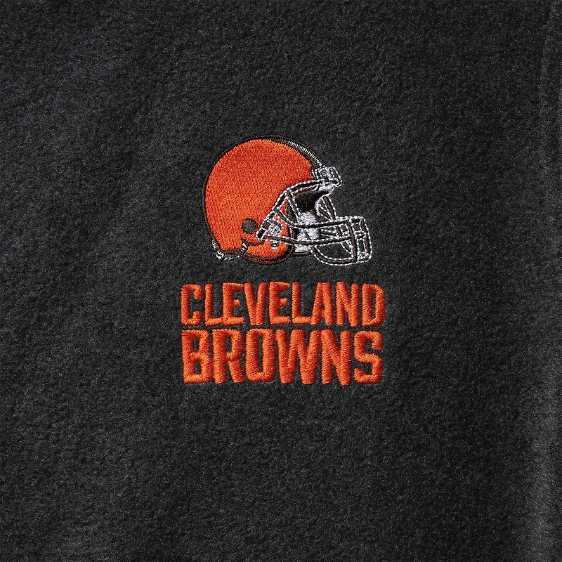 Veste grise à glissière pleine longueur en polaire Houston des Cleveland Browns pour homme