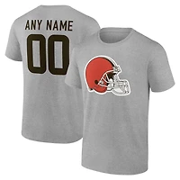 Men's Gray Cleveland Browns Team Authentic Personalized Name & Number T-Shirt
