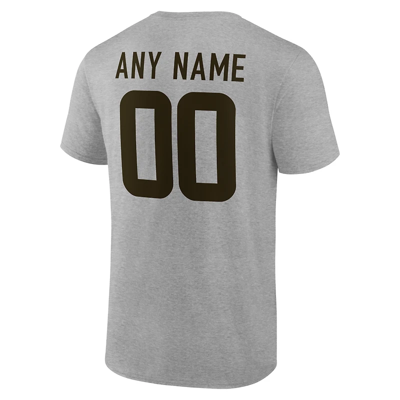 Men's Gray Cleveland Browns Team Authentic Personalized Name & Number T-Shirt