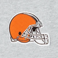 Men's Heather Gray Cleveland Browns Big & Tall Fleece Raglan Full-Zip Hoodie Jacket