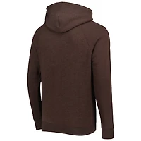 Men's Homage Brown Cleveland Browns Retro Helmet Tri-Blend Raglan Pullover Hoodie