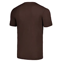Hommage aux hommes Joe Thomas Heathered Brown Cleveland Browns Caricature Joueur retraité T-shirt triple mélange