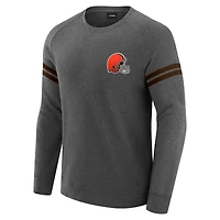 Sweat-shirt à manches longues raglan tri-blend gris chiné foncé J. Palmer pour homme des Cleveland Browns