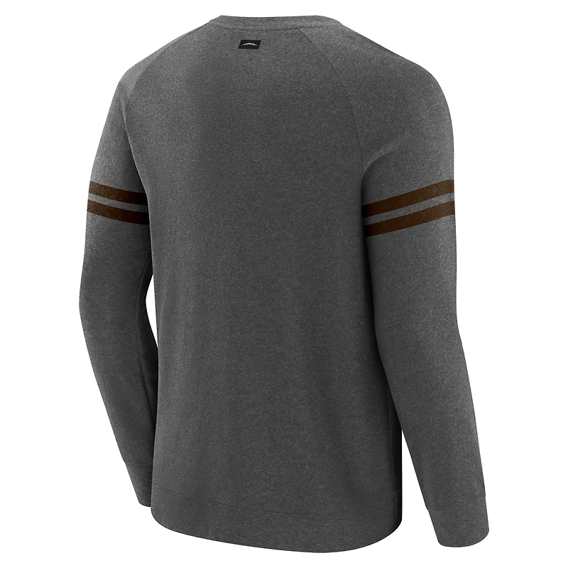 Men's J. Palmer Dark Heather Gray Cleveland Browns Players Lounge Raglan Tri-Blend Sweatshirt