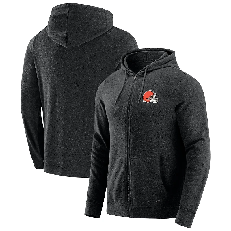 Men's J. Palmer Dark Heather Gray Cleveland Browns Players Lounge Tri-Blend Full-Zip Hoodie