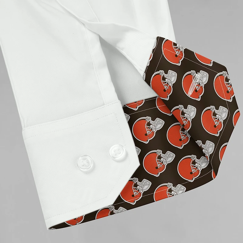 Men's J. Palmer White Cleveland Browns Man-In-Motion Long Sleeve Button-Up Dress Shirt