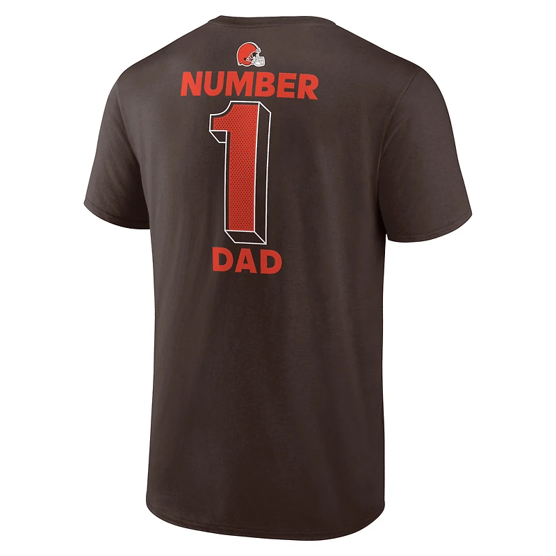 Men's Logo Athletic Brown Cleveland Browns #1 Dad Jersey T-Shirt