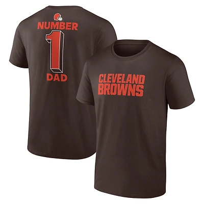 Men's Logo Athletic Brown Cleveland Browns #1 Dad Jersey T-Shirt