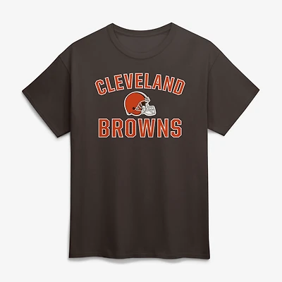Men's Logo Athletic Brown Cleveland Browns Cotton Victory Arch T-Shirt
