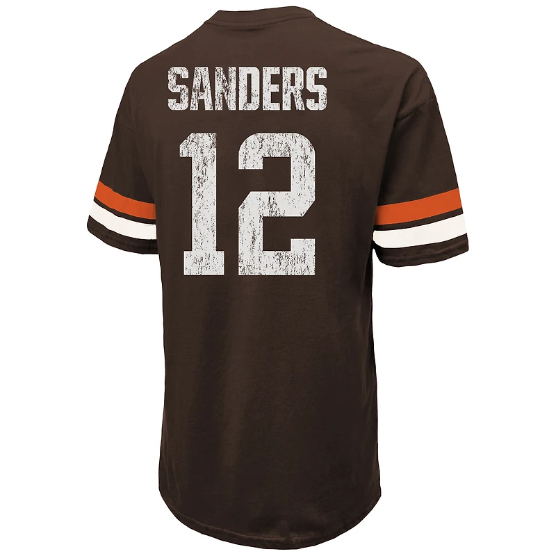 Men's Majestic Threads Shedeur Sanders Brown Cleveland Browns 2025 NFL Draft Oversized T-Shirt