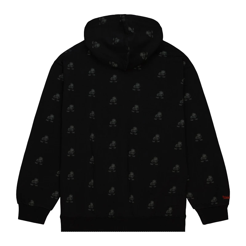 Sweat à capuche noir en polaire imprimé intégral des Cleveland Browns Mitchell & Ness pour hommes