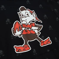 Sweat à capuche noir en polaire imprimé intégral des Cleveland Browns Mitchell & Ness pour hommes