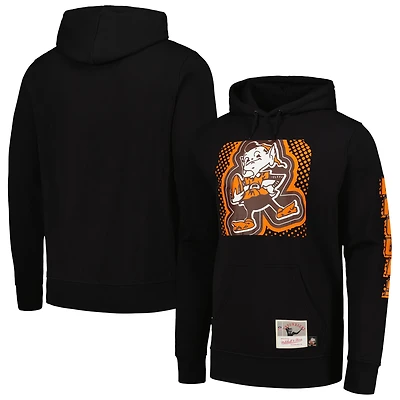 Chandail à capuchon pour homme Mitchell & Ness Cleveland Browns Gridiron Classics Big Face 7.0 noir