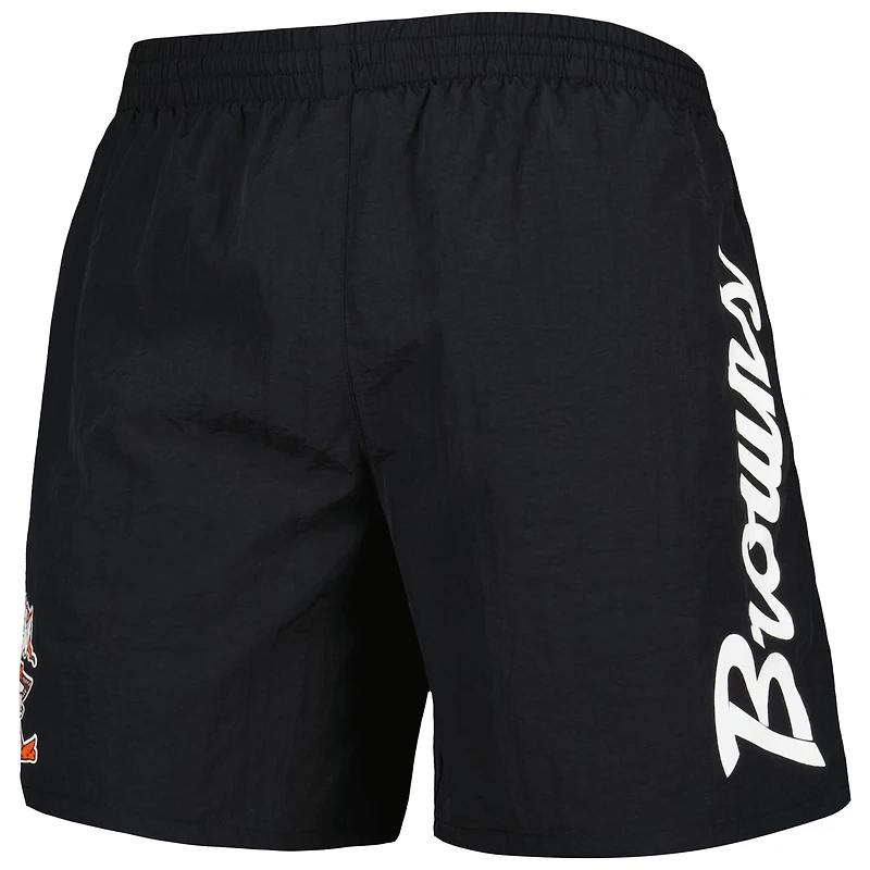 Men's Mitchell & Ness Black Cleveland Browns Team Essentials Nylon Shorts