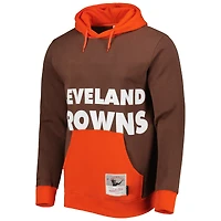 Chandail à capuchon Big Face 5.0 des Cleveland Browns de Mitchell & Ness pour homme, brun