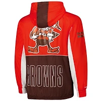 Coupe-vent entièrement zippé de qualité supérieure Cleveland Browns Big Shot Mitchell & Ness Brown pour homme