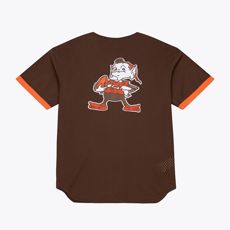Men's Mitchell & Ness  Brown Cleveland Browns Head Coach Mesh Full-Button Fashion Jersey