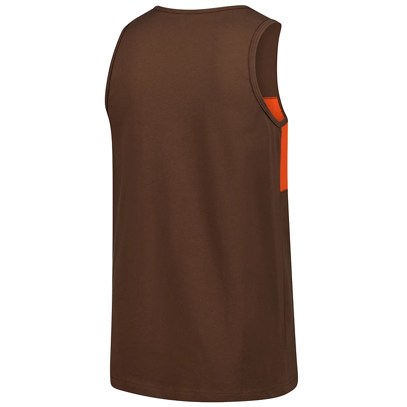 Men's Mitchell & Ness Brown Cleveland Browns Retro Colorblock Tank Top