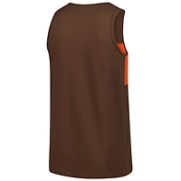 Men's Mitchell & Ness Brown Cleveland Browns Retro Colorblock Tank Top