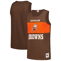 Men's Mitchell & Ness Brown Cleveland Browns Retro Colorblock Tank Top