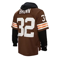 Sweat à capuche pour homme Mitchell & Ness Jim Brown Cleveland Browns Player Name Number Legacy Jersey