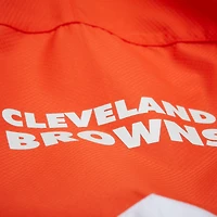 Men's Mitchell & Ness Orange/Brown Cleveland Browns Tie Breaker Vintage Logo Lightweight Anorak Half-Zip Windbreaker