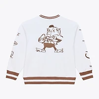 Men's Mitchell & Ness  White Cleveland Browns Arctic Fleece Sweatshirt