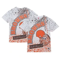 Men's Mitchell & Ness White Cleveland Browns Team Burst Sublimated T-Shirt