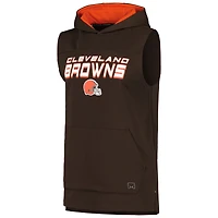 T-shirt à capuche sans manches MSX by Michael Strahan Brown Cleveland Browns Captain pour hommes