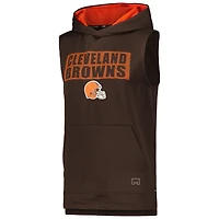 Sweat à capuche sans manches MSX by Michael Strahan Brown Cleveland Browns Marathon pour hommes