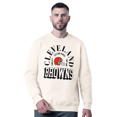 Men's MSX by Michael Strahan  White Cleveland Browns Whiteout Tri-Blend Sweatshirt