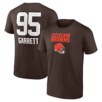 T-shirt pour homme Myles Garrett Brown avec nom et numéro de l'équipe Cleveland Browns