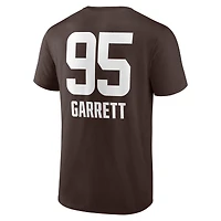 T-shirt pour homme Myles Garrett Brown avec nom et numéro de l'équipe Cleveland Browns