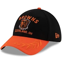 Casquette New Era 39THIRTY Flex noire/orange pour homme des Cleveland Browns, draft NFL 2025