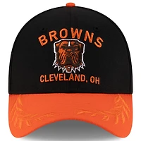 Casquette New Era 39THIRTY Flex noire/orange pour homme des Cleveland Browns, draft NFL 2025
